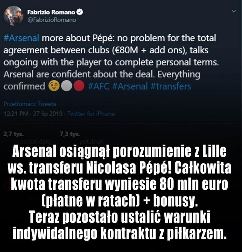 Arsenal KUPUJE zawodnika za 80 mln euro!